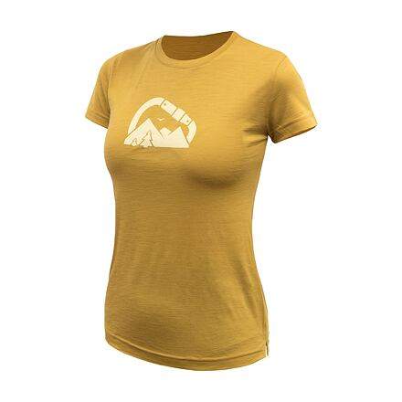 SENSOR MERINO AIR SUMMIT dámské triko krátký rukáv mustard XXL
