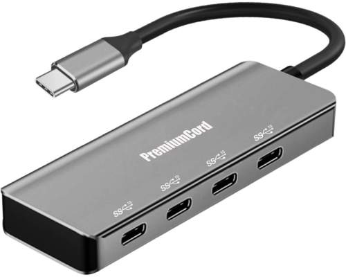 PremiumCord 5G SuperSpeed Hub USB-C na 4x USB 3.2 C Aluminum