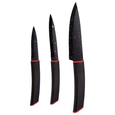 Bergner 3- dílná sada nožů z nerezové oceli / mramorová povrchová úprava černá
