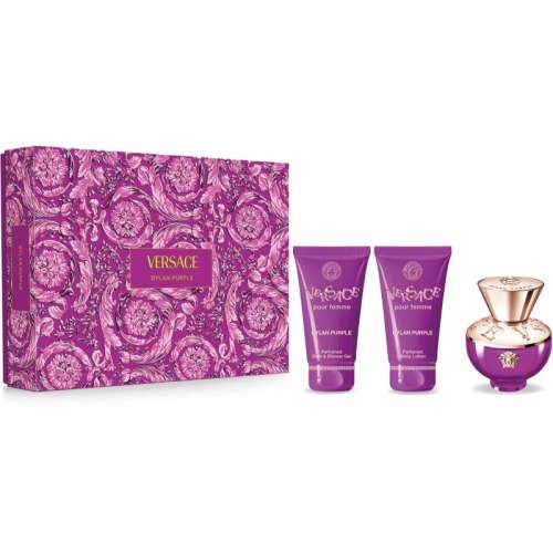 Versace Pour Femme Dylan Purple SET1 dárková kazeta pro ženy parfémovaná voda 50 ml + sprchový gel 50 ml + tělové mléko 50 ml