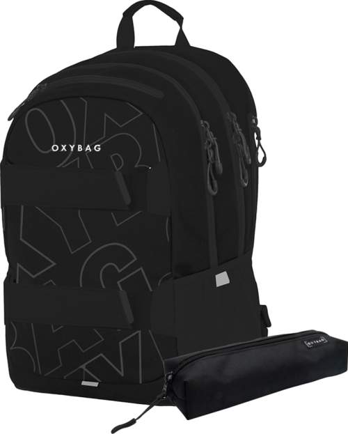 OXYBAG Studentský batoh + etue OXY Sport Font White