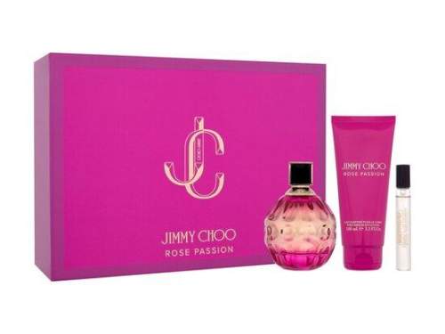 Jimmy Choo Rose Passion dárková kazeta pro ženy parfémovaná voda 100 ml + parfémovaná voda 7,5 ml + tělové mléko 100 ml