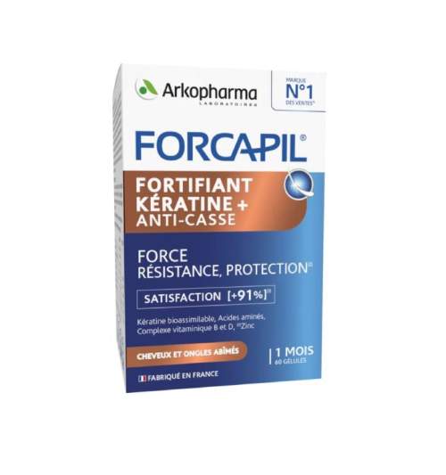 Arkopharma FORCAPIL Fortifiant Keratin ochrana pro vlasy a nehty 60cps.