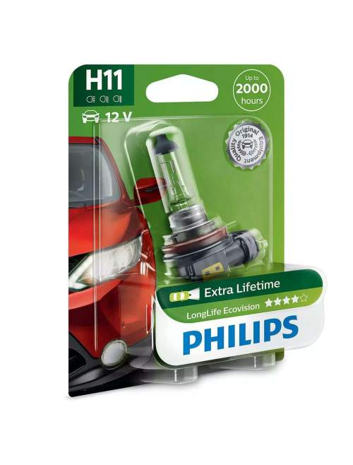 Philips H11 12V 55W PGJ19-2 LongerLife ECOVision blistr 1ks 12362LLECOB1