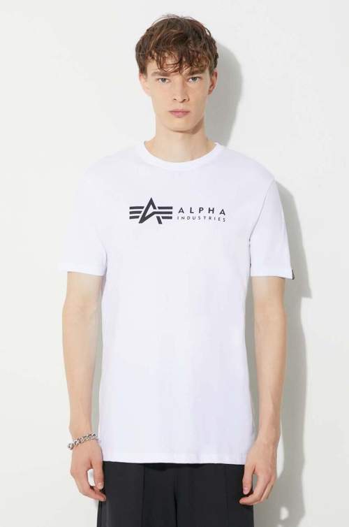 Alpha Industries Bavlněné tričko Alpha Label T 2 Pack bílá barva, s potiskem, 118534.09