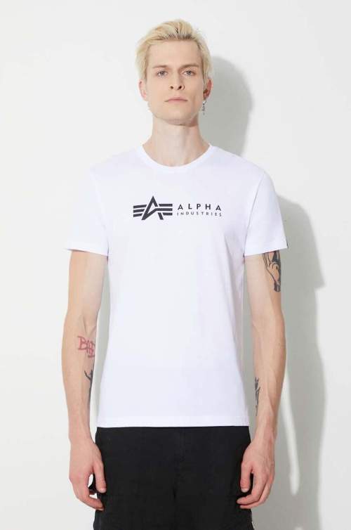 Alpha Industries Bavlněné tričko Alpha Label T 2 Pack bílá barva, s potiskem, 118534.95