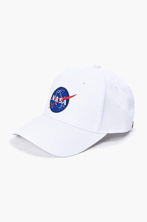 Alpha Industries Bavlněná baseballová čepice NASA Cap bílá barva, s aplikací, 186903.09-white