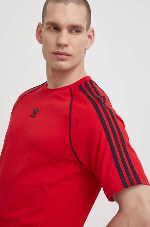 adidas  Bavlněné tričko Originals červená barva, s aplikací, IR9449