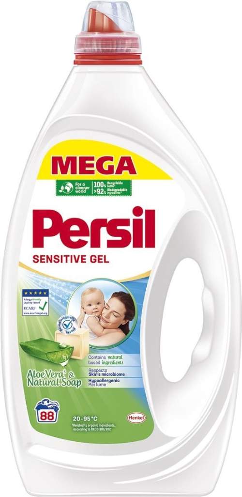 Persil prací gel Sensitive pro citlivou pokožku 88 praní, 3960 ml