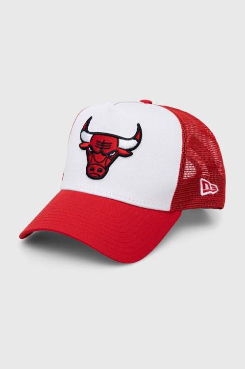 New Era 9FO AF Team Clear Black Trucker NBA Chicago Bulls White/Faded Red