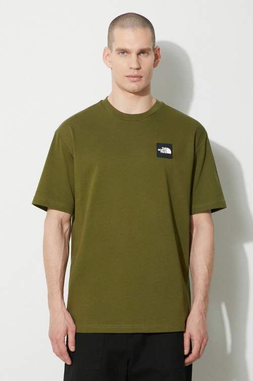 The North Face  Bavlněné tričko M Nse Patch S/S Tee zelená barva, s aplikací, NF0A87DAPIB1