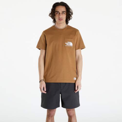 The North Face Bavlněné tričko M Berkeley California Pocket S/S Tee hnědá barva, s potiskem, NF0A87U21731