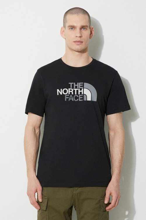 The North Face Bavlněné tričko M S/S Easy Tee černá barva, s potiskem, NF0A87N5JK31