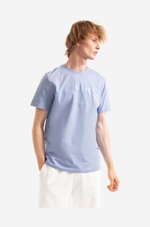 KANGOL Bavlněné tričko fialová barva, s potiskem, KLHB002-OFFWHITE