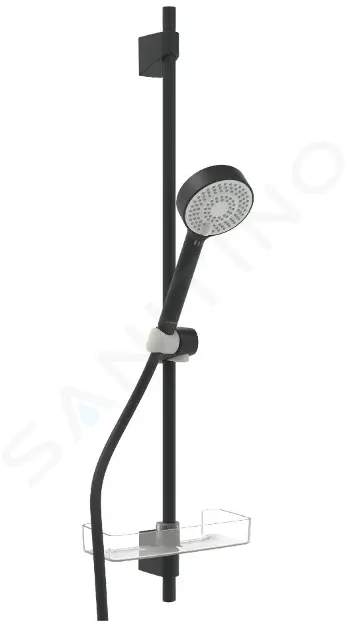 Hansa Basicjet - Set sprchové hlavice, tyče, mýdlenky a hadice, 3 proudy, ECO, matná černá 4467013333