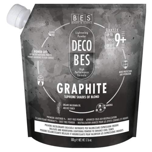 BES Decobes Graphite 9+ Gentle 500g - melírovací prášek