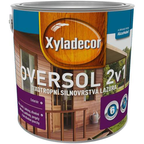 XYLADECOR Oversol 2v1 tixotropní silnovrstvá lazura na dřevo 2.5 l Sipo