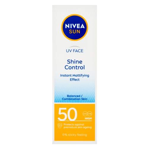 Nivea Sun UV Face Shine Control SPF50 50 ml zmatňující opalovací krém na obličej pro ženy