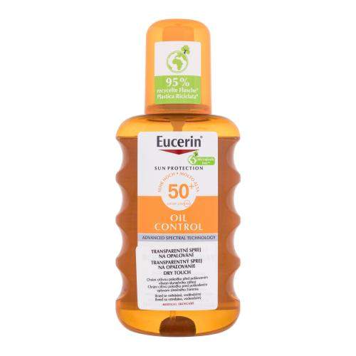 Eucerin Sun Oil Control Dry Touch Transparent Spray SPF50+ 200 ml voděodolný transparentní sprej na opalování unisex
