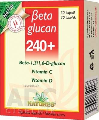 Natures Beta glucan 240+ - 30 kapslí