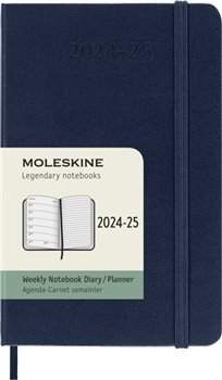 18měsíční diář Moleskine 2024-25 - tvrdé desky S, týdenní, modrý