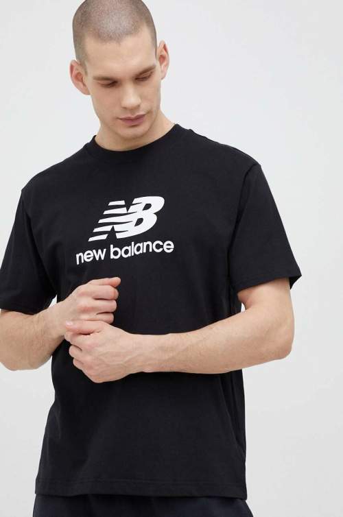 New Balance Bavlněné tričko černá barva, MT31541BK-1BK