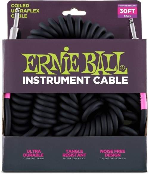 Ernie Ball P06044 Černá 9 m Rovný - Rovný