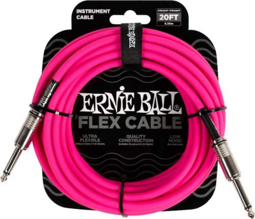 Ernie Ball Flex Instrument Cable Straight/Straight Růžová 6 m Rovný - Rovný
