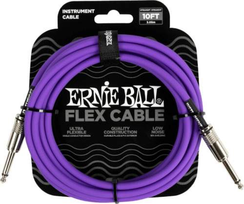 Ernie Ball Flex Instrument Cable Straight/Straight Fialová 3 m Rovný - Rovný