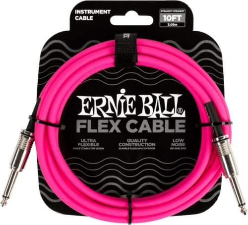 Ernie Ball Flex Instrument Cable Straight/Straight Růžová 3 m Rovný - Rovný