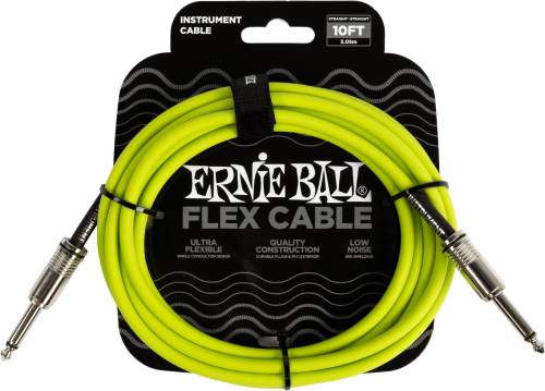 Ernie Ball Flex Instrument Cable Straight/Straight Zelená 3 m Rovný - Rovný