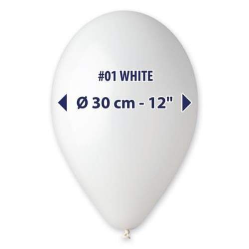 Gemar Balónek pastelový bílý 30 cm