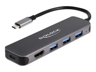 Delock - Rozbočovač - 3 x USB 3.2 Gen 1 + 1 x USB-C (napájení) + 1 x HDMI - desktop (7420357-21)