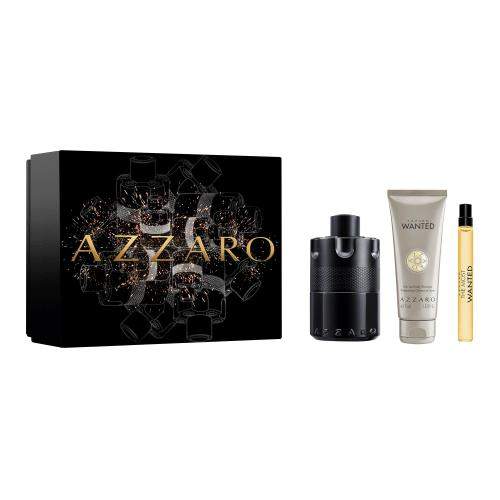 Azzaro The Most Wanted pánská dárková sada parfémovaná voda 100 ml + parfémovaná voda 10 ml + sprchový gel Wanted 75 ml pro muže
