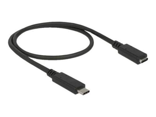 Delock Prodlužovací kabel SuperSpeed USB (USB 3.1 Gen 1) USB Type-C™ samec > port samice 3 A 0,5 m černý