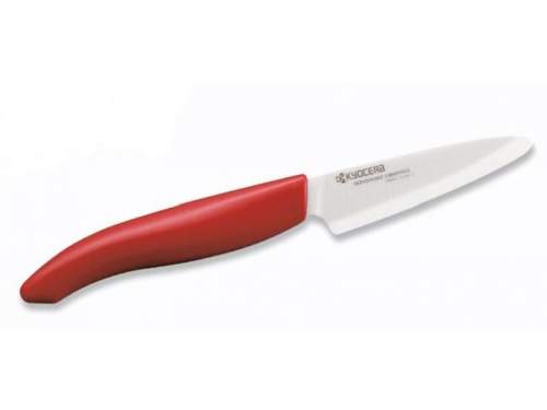 KYOCERA keramický nůž s bílou čepelí 7,5 cm červená plastová rukojeť FK-075WH-RD