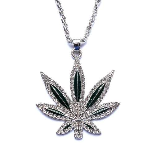 Blingstar Řetízek a přívěsek Marihuana Weed Diamond