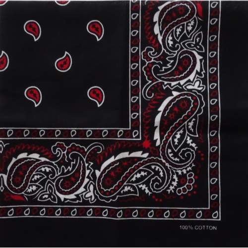 Blingstar Bandana šátek Trikolor * černá / bílá / červená * 55 cm