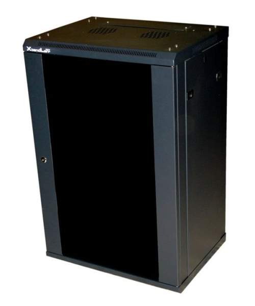 XtendLan 18U/600x450 na zeď jednodílný skleněné dveře