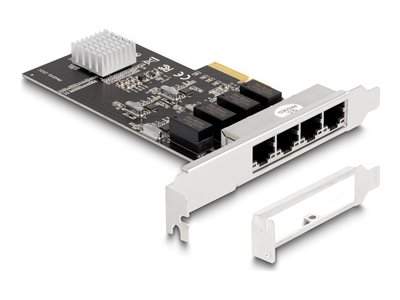 Delock Síťový adaptér PCIe 2.0 x4 nízký profil Gigabit Ethernet x 4 8149443-21