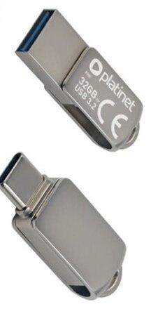 PLATINET flashdisk USB 3.2 METAL WATERPROOF DUAL USB-C USB-A 128GB