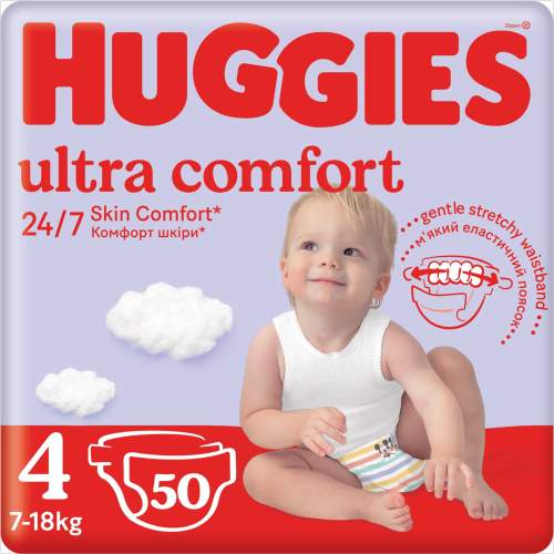 HUGGIES® Ultra Comfort Jumbo Plienky jednorazové 4 7-18 kg 50 ks
