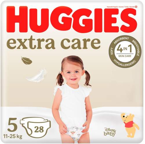 HUGGIES® Plenky jednorázové Extra Care 5 12-17 kg 28 ks
