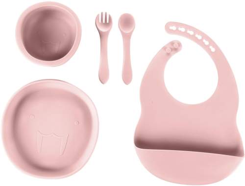 ZOPA Silikonová dětská jídelní sada Old Pink