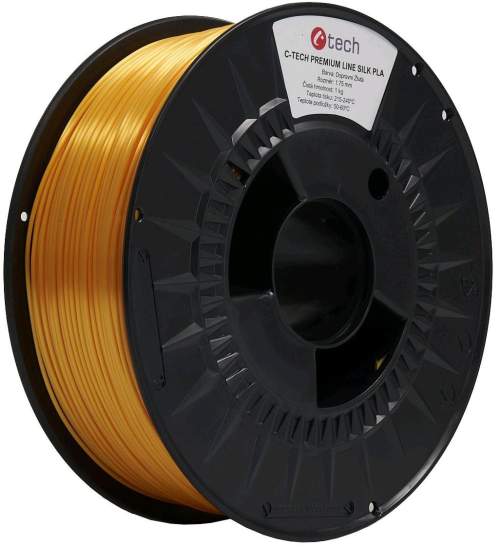 C-TECH PREMIUM LINE tisková struna Silk PLA 1,75mm 1kg dopravní žlutá 3DF-P-SPLA1.75-1023