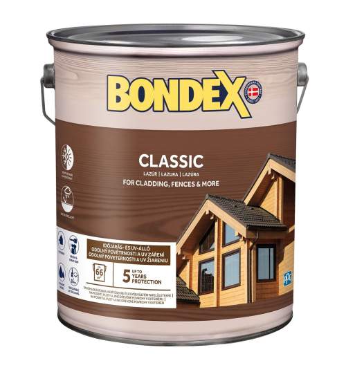 BONDEX CLASSIC tenkovrstvá syntetická lazura na dřevo 5 l Palisandr