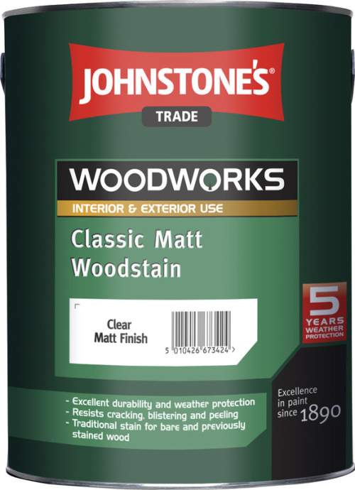 JOHNSTONE'S Classic Matt Woodstain tenkovrstvá lazura na dřevo 5 l Dub střední