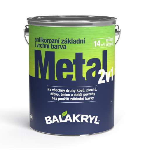 BALAKRYL METAL 2v1 základní a vrchní barva na kov 5 kg černá RAL 9005