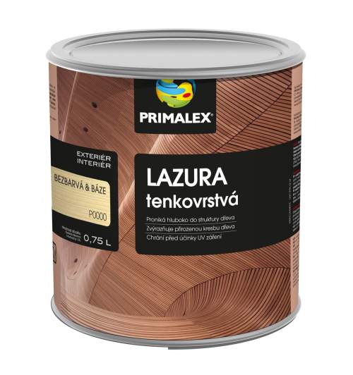 PRIMALEX LAZURA tenkovrstvá na dřevo 0.75 l P0000 bezbarvá