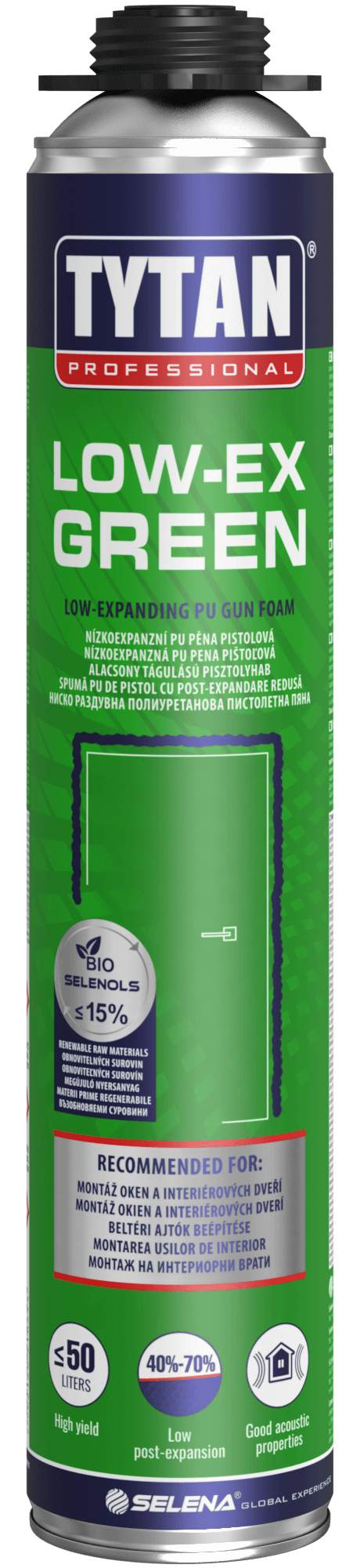 TYTAN PROFESSIONAL LOW-EX GREEN PU pistolová pěna 750ml